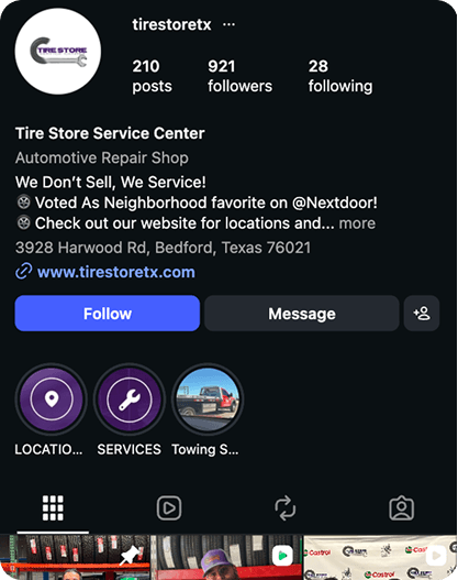Active brand Instagram profile